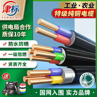 国标YJV22铠装铜芯电缆线2 3 4 5芯2.5 4 6平方铜线电缆线铜电