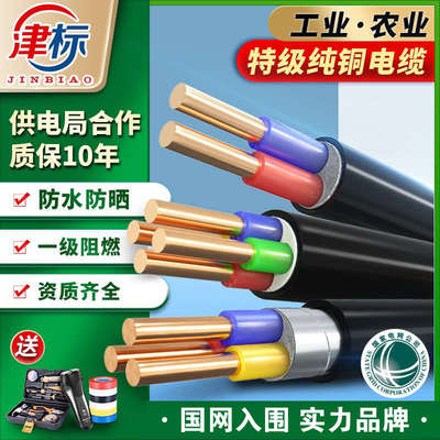 国标YJV22铠装铜芯电缆线2 3 4 5芯2.5 4 6平方铜线电缆线铜电