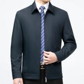 中老年爸爸休闲商务士外套翻薄款 夹新款 衣服 Y领棉克男春装