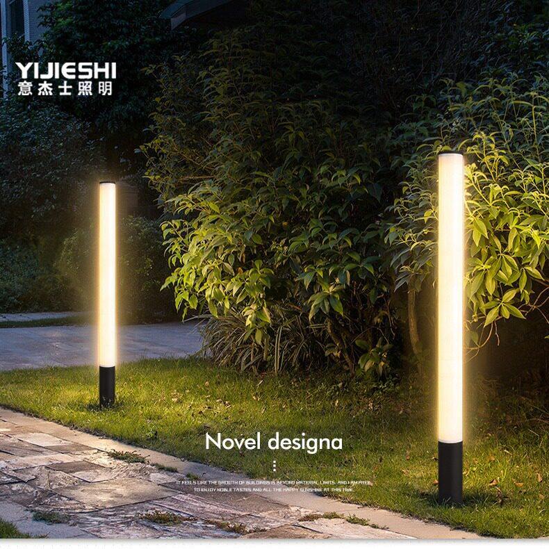 户外简约圆柱形草坪灯花园景观庭院小区现别墅亚克力防水矮柱灯图片