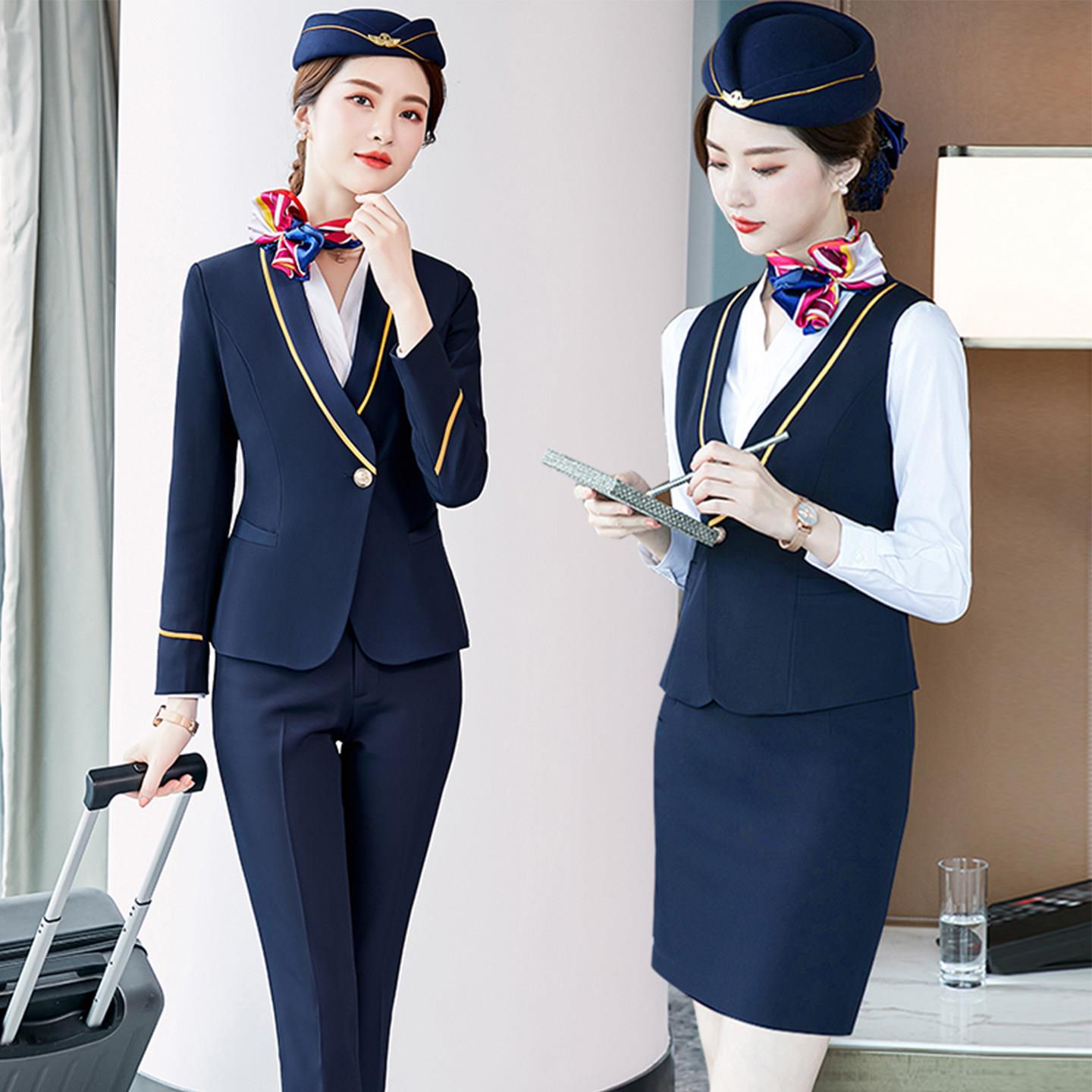 高铁乘务员制服南航空姐制服职业套装女高端酒店前台礼仪工作服秋