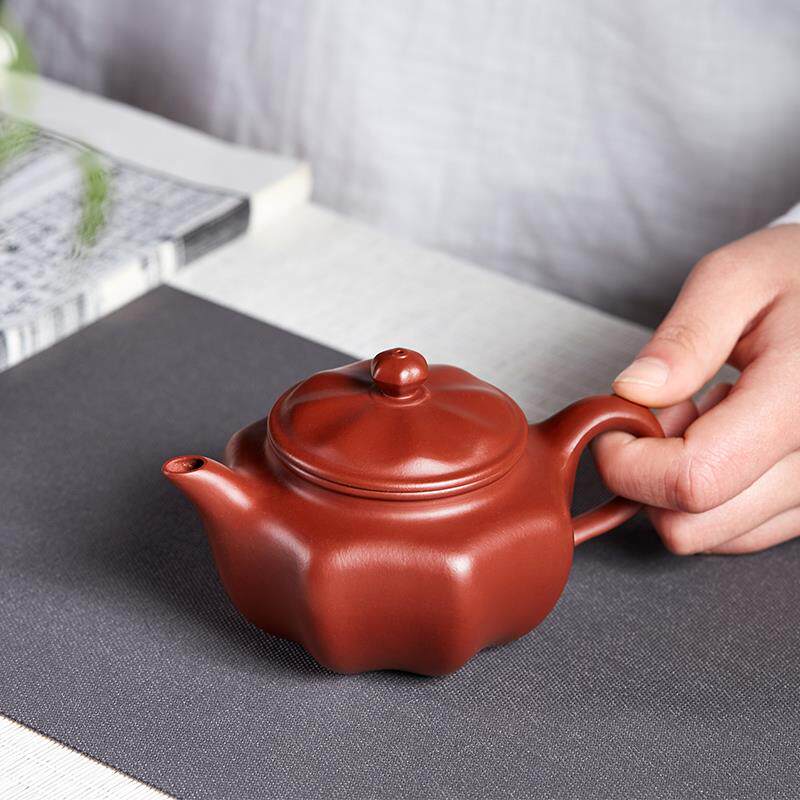 尊壶宜兴纯全手工八瓣菱花筋纹紫砂壶名家原矿紫沙泡茶壶家用茶具