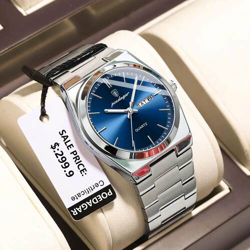 Watch For Man Waterproof Luminous Date Week Stainless Steel