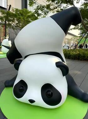 网红卡通熊猫雕塑购物中心景区商业街签到美丽游乐场大型动物饰品