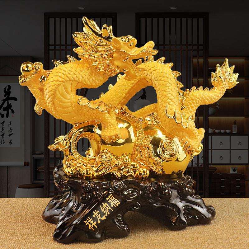 祥龙纳福生肖龙摆件招财青龙助运龙饰品招财葫芦办公摆设开业送礼