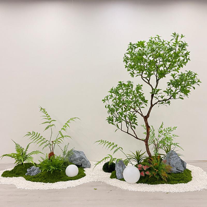 模拟马醉木窗景观植物室内典雅模拟绿色植物装饰树木天津楼梯简约