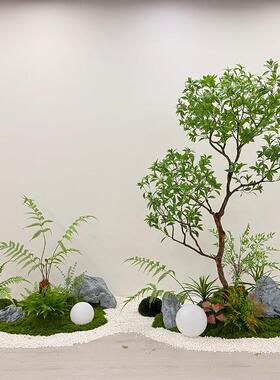 模拟马醉木窗景观植物室内典雅模拟绿色植物装饰树木天津楼梯简约