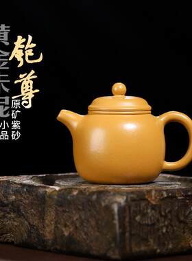 宜兴原矿黄金朱泥紫砂壶全手工小品鲍尊茶壶网红直播爆款茶壶茶具