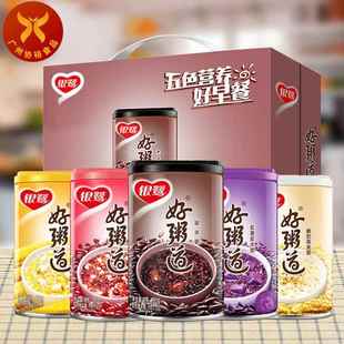 银鹭 12罐整箱五种口味黑米莲子玉米椰奶燕麦薏仁红豆 好粥道280g