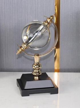 轻奢欧式2746房办公室水晶球地摆件书面装饰球仪工桌艺品客厅酒柜