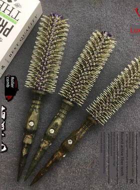 梳子卷发梳猪鬃美发沙龙内扣圆柱卷发梳美发沙龙专业吹干造型滚筒