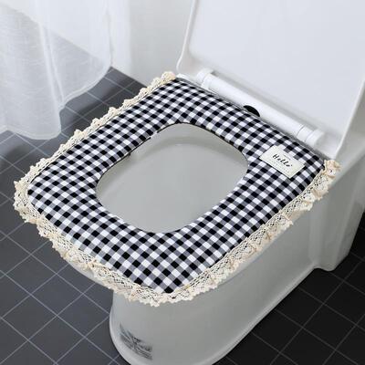 马桶垫坐垫方形家用防水通用四季可爱加大欧式粘贴式坐便套垫圈