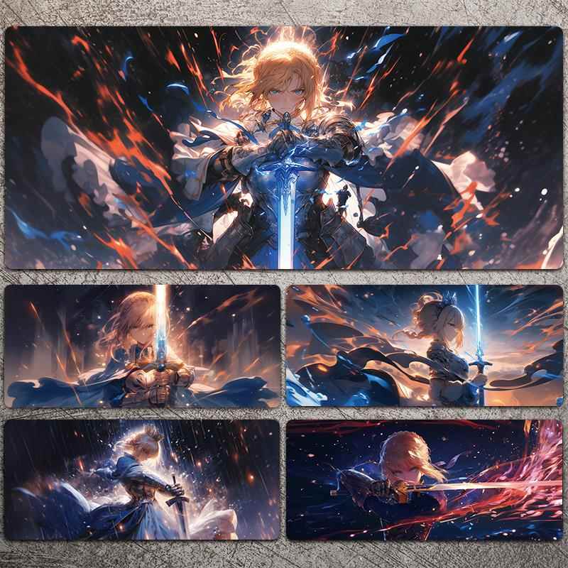 Fate吾王Saber滑鼠垫超大号阿尔托 托莉雅亚瑟王fgo动漫二次元桌