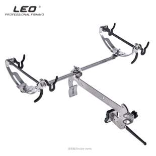 28187 LEO/乐欧 【不锈钢单双炮台桥钓支架】桥墩筏钓竿海竿架
