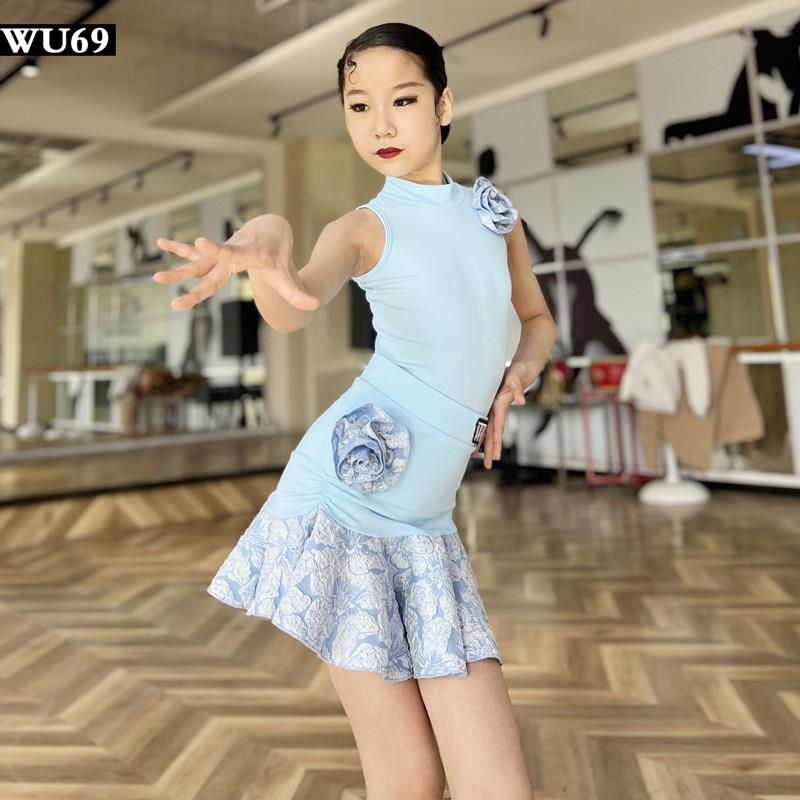 新款拉丁舞练功服女儿童专业表演出服装高级舞蹈裙艺考幼儿拉丁服