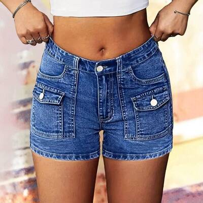 Women Waisted Shorts Casual Slim Versatile Y2K Jean Everyday
