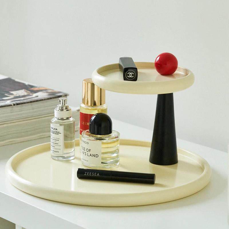 桌面置物架多层多功能ins木质梳妆饰品香薰香水玄关钥匙收纳托 托