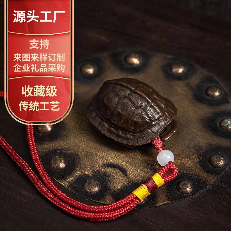 龟壳富甲手把件铜龟甲男士车载饰品随身古玩文玩收藏把玩乌龟摆件