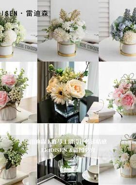 展厅洗手间彷真花可水洗家居卫浴洗手台样板房装饰摆饰高端玻璃瓶