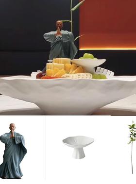 海鲜姿造三文鱼摆件套装高度三文鱼刺身盘餐具鱼雕火锅摆件餐具