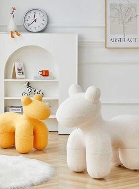 小马椅童发网儿红座MFE椅动物沙客懒人沙发椅厅小马椅子卡通凳子