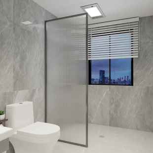 极窄铝合金长虹玻璃隔断淋浴房干湿分离半墙卫生间浴室屏风浴屏