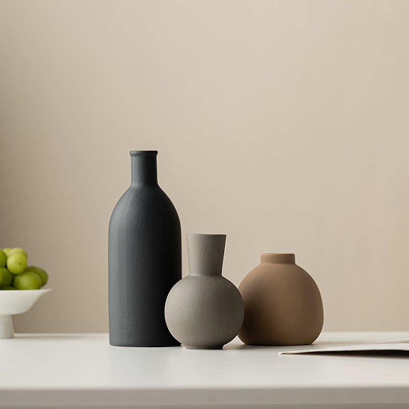 热卖三件套陶瓷花瓶艺术北欧风格家居客厅摆件插花软装