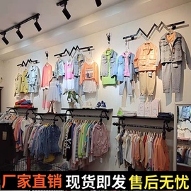 服装店展示架上墙女童装店铺，装修货架墙上壁挂式组合挂衣架正侧挂