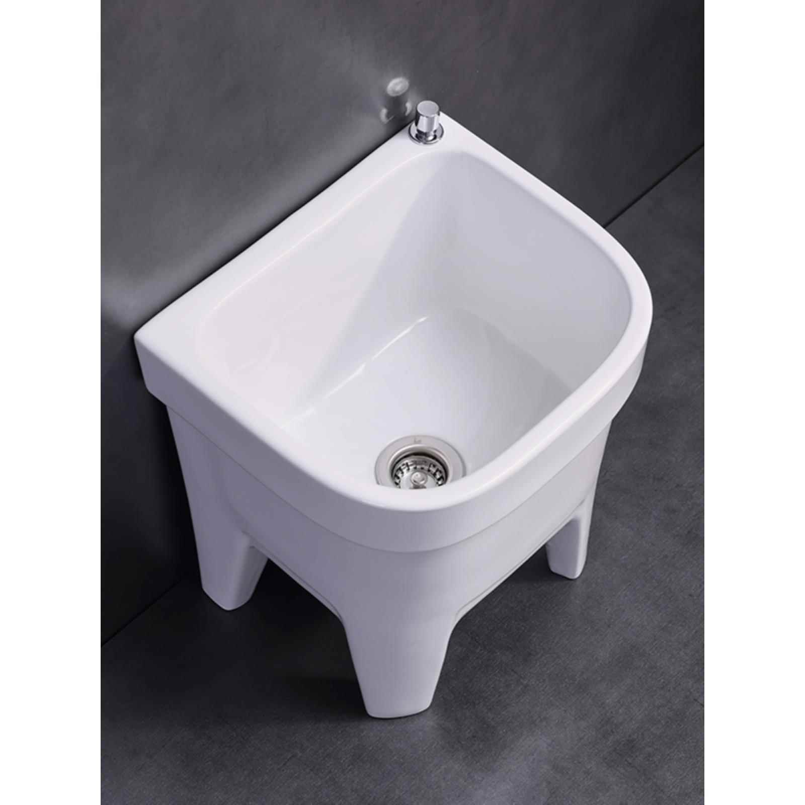 大号拖把池家用户外阳台卫生间拖布池子墩布水池陶瓷方形长拖把盆