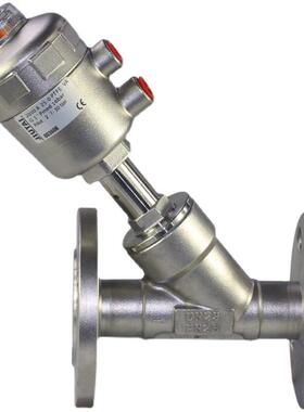 气动304不锈钢法兰角座阀Y型耐高温蒸汽阀DN15 20 25 32 40 50 65