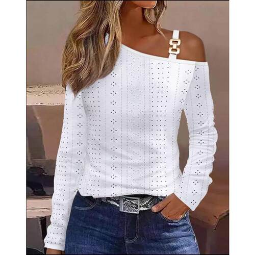 Women's off shoulder long sleeved T-shirt