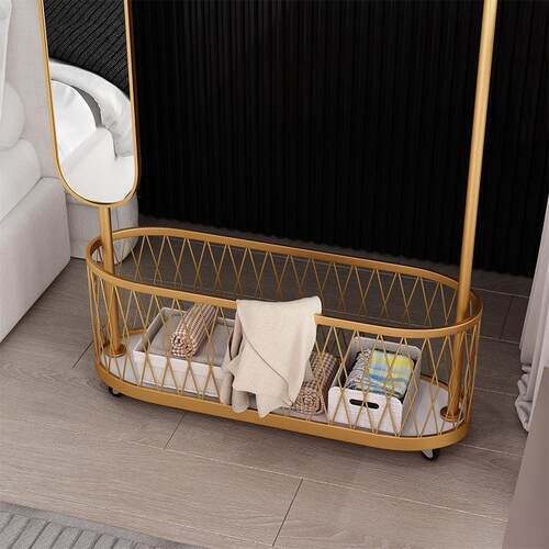 镜穿衣镜落简地旋转架一体约家衣用卧室挂衣帽架镜子MONICA穿简约