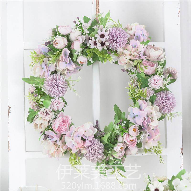 缤仿真花环门饰挂饰森系纷花环橱窗婚HH00487礼装饰道摄影具丹牡
