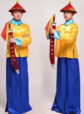 护卫服黄马褂清朝御前带刀侍卫大内高手锦衣卫官兵男装古装演出服