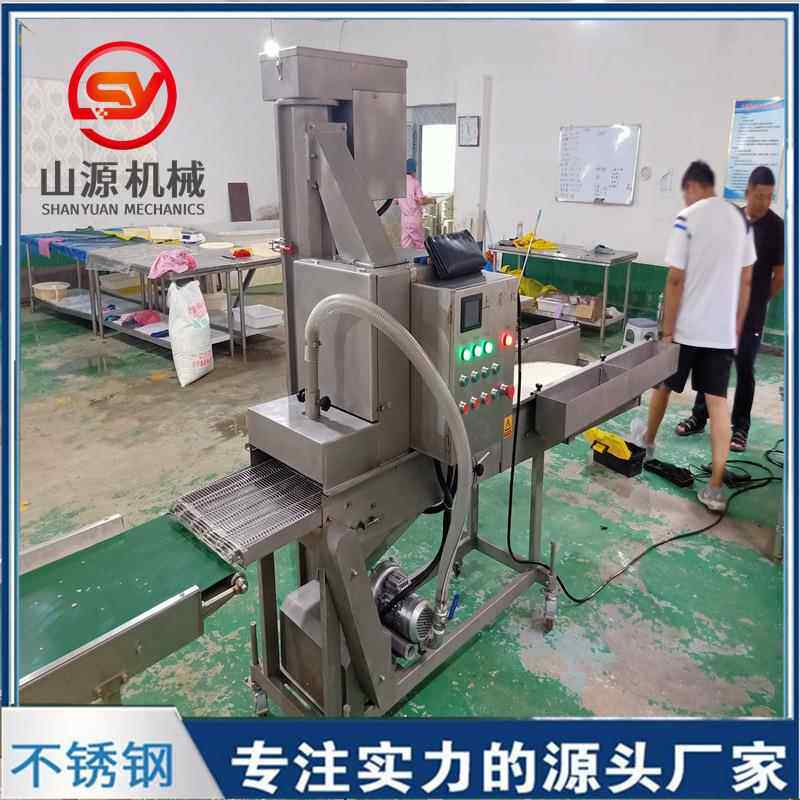 客户推荐鸡柳串上糠机 裹面包糠机器 自动化鸡柳上糠机厂家