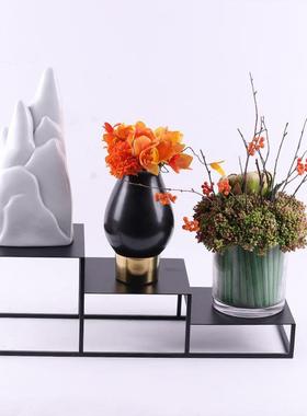 物多层小型架博古架铁MC-TY-28几何铁艺摆件工艺品底座盆景装栽饰