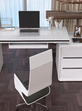 W7简电室脑桌台式简家用小户型卧约烤漆学习办公桌白色笔F765MH7M