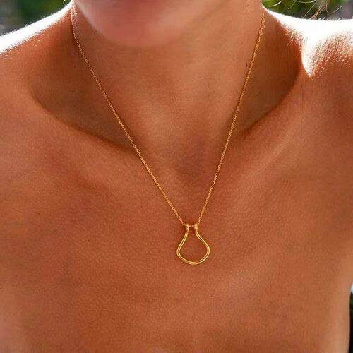 Dainty Ring Holder Necklace Horseshoe Drop Ring Holder Ne