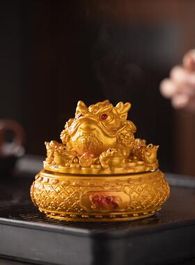 茶宠摆件遇水变色大号时来运转瑞兽金蟾茶玩茶桌茶具配件装饰品