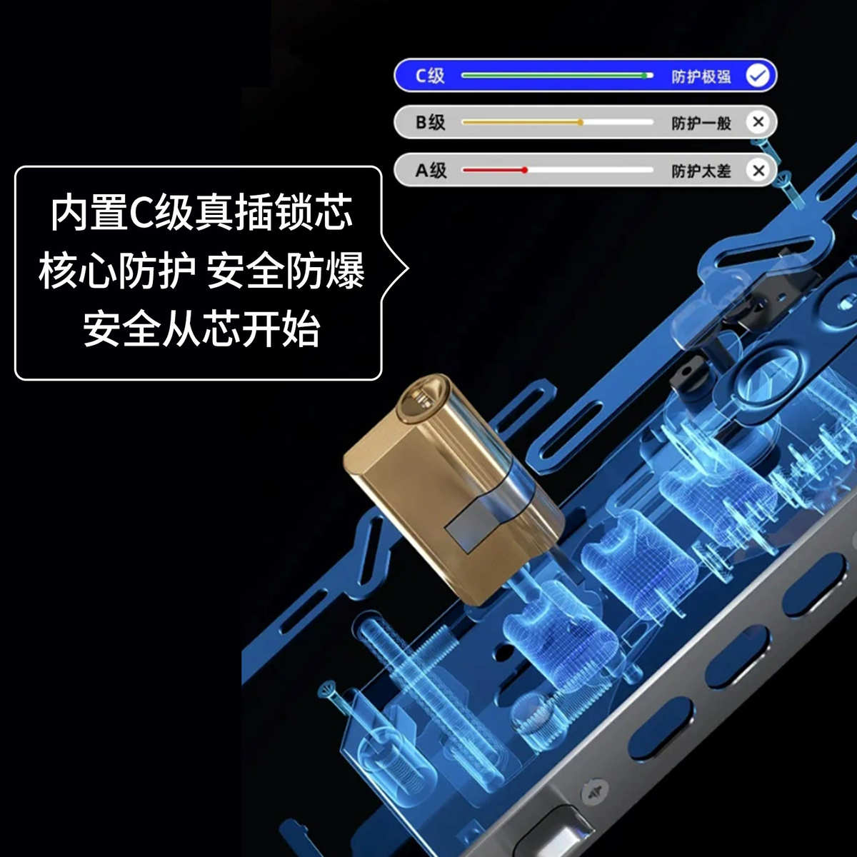 酒店门锁刷卡锁宾馆电子锁民宿智能门锁酒店专用刷卡锁工厂直销