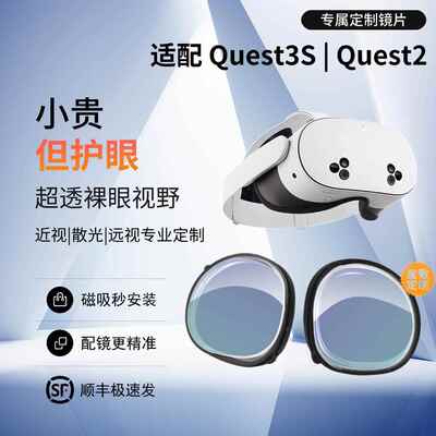 适用Oculus Quest3s/Quest3/Quest2近视眼镜磁吸镜片非球面防蓝光