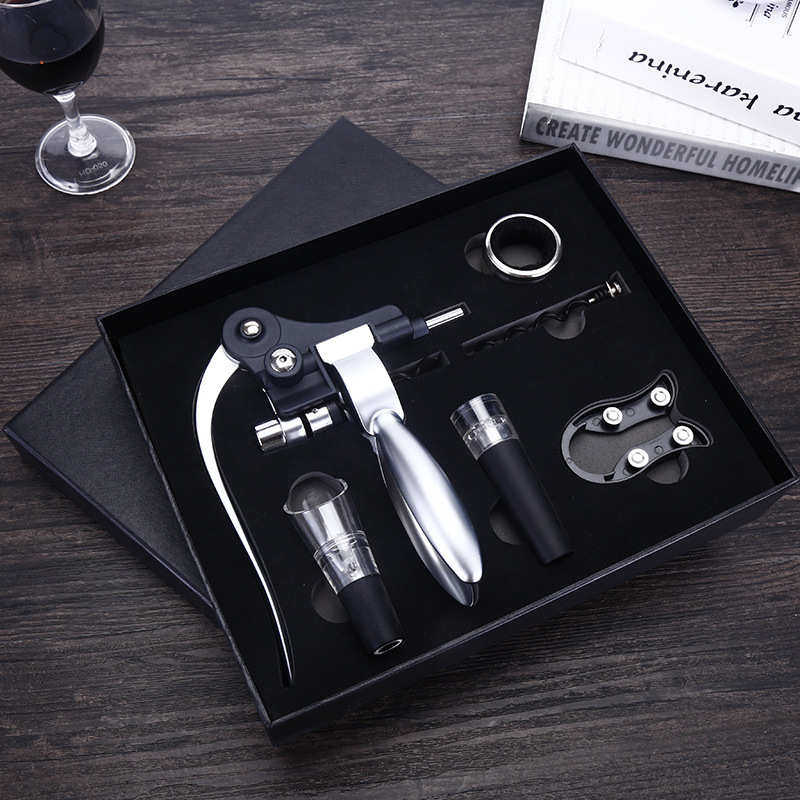 现货不锈钢红酒酒具开瓶器 促销礼品红酒酒具开瓶器套装定制LOGO