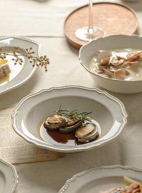 9WOR大汤碗大号家用面碗汤盆陶瓷拉面碗ins风复古高颜值餐具碗碟