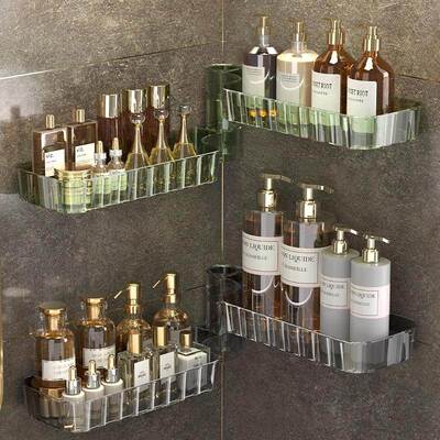 Corner Bathroom Shelf No-Drill Wall-Mounted Storage Rack for