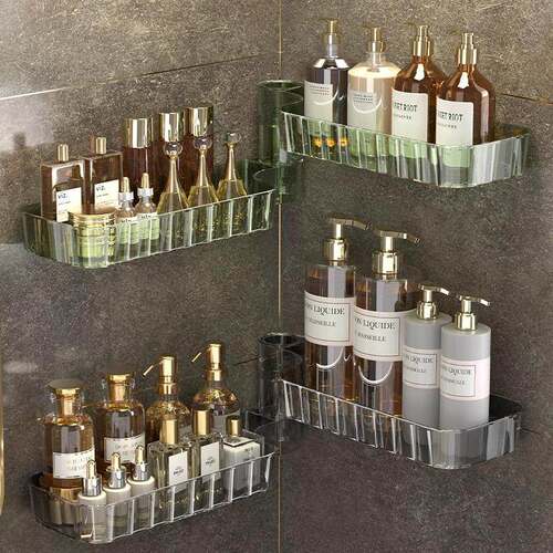 Corner Bathroom Shelf No-Drill Wall-Mounted Storage Rack for
