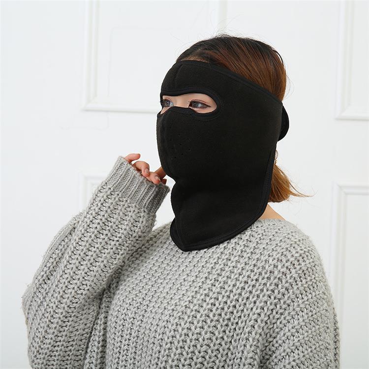 新款冬季护耳护颈口罩 成人女骑行面罩 摇粒绒头戴加厚款口罩