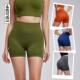 女 紧身无缝一体织运动短裤 欧美瑜伽短裤 蜜桃臀抽皱提臀高腰打底裤