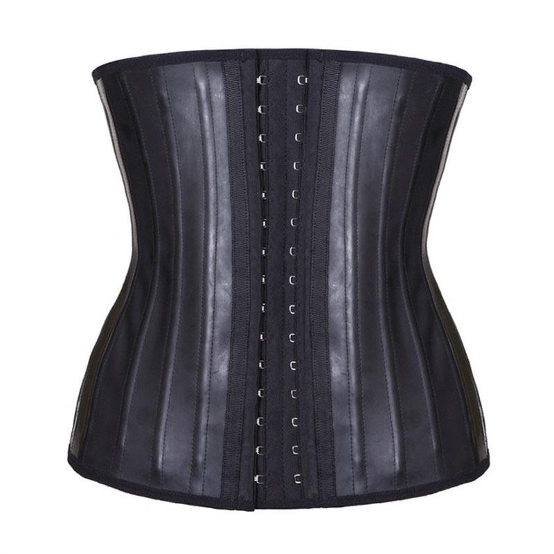 跨境25骨哑光面胶乳胶束腰带橡胶塑身衣腰封运动收腹带Latex