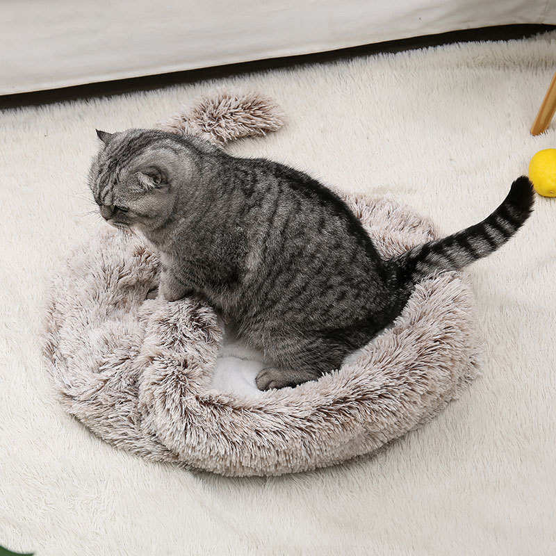 猫窝泰迪中小型犬猫咪半包宠物睡袋垫子两用秋冬保暖长毛绒宠物垫