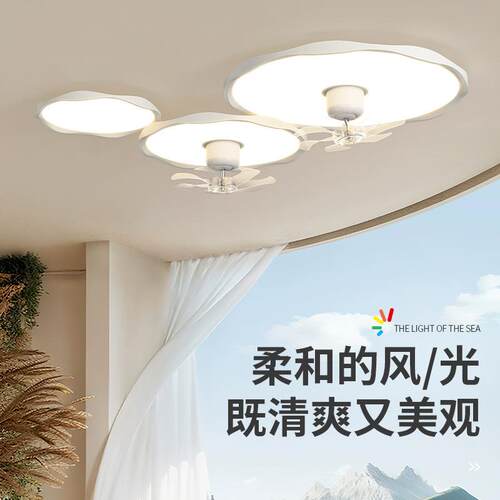 客厅卧室风扇灯简约新款护眼超薄儿童房餐厅书房吸顶电扇吊扇灯